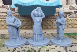 Market Patrons Villagers Mini Miniatures Figure Tabletop Fantasy Games Dungeons & Dragons 3D Printed Resin Empire of Scorching Sands