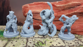 Lot of 4 Snakefolk Lizard People Mini Miniatures Figure Tabletop Fantasy Games Dungeons & Dragons 3D Printed Resin Empire of Scorching Sands