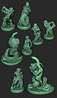 
              Lot of 4 Snakefolk Lizard People Mini Miniatures Figure Tabletop Fantasy Games Dungeons & Dragons 3D Printed Resin Empire of Scorching Sands
            