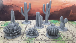 8 Piece Desert Plant Cactus Set Scatter Terrain Tabletop Scenery Gaming Mini Miniature Dungeons Dragons 28-32MM 3D Printed Empire Scorching