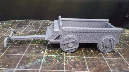 Horse & Wagon Cart Set 28mm Scale Fantasy Terrain Tile Decoration Model for RPG Tabletop Fantasy Games Dungeon's and Dragons 3D Printed