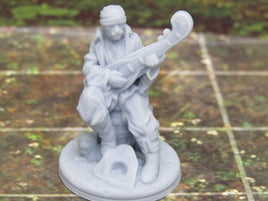 Street Performer Musician Bard & Cat Mini Miniature Figure 3D Printed Model 28/32mm Scale RPG Fantasy Games Dungeons Dragons Tabletop Gaming