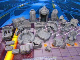 24 Piece Space Star Ship Terrain Scenery Miniature 3D Printed Model 28/32mm Scale Sci Fi Science Fiction RPG Tabletop Gaming