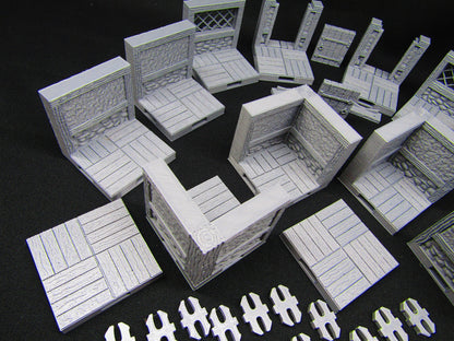 15 Tile Set Town Bar Inn Openforge Locking Modular Dungeon Tiles w/ Doors 3D Printed Model Tabletop Game Dungeons and Dragons D&D Open Lock