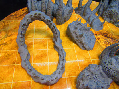 6pc Leviathan Giant Sea Monster Bones Graveyard Scenery Scatter Terrain Props 3D Printed Minis 28/32mm Scale Fantasy RPG Tabletop Gaming