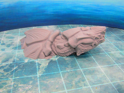 Breaching Dragon Turtle Sea Monster Mini Miniature Figure D Printed Model 28/32mm Scale Fantasy RPG Tabletop Gaming Dungeons & Dragons