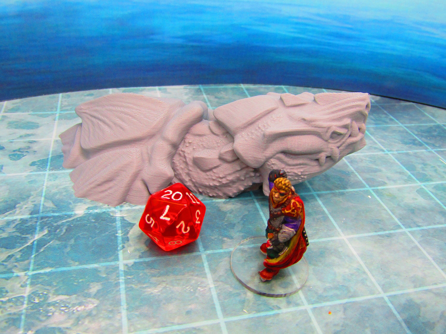 Breaching Dragon Turtle Sea Monster Mini Miniature Figure D Printed Model 28/32mm Scale Fantasy RPG Tabletop Gaming Dungeons & Dragons