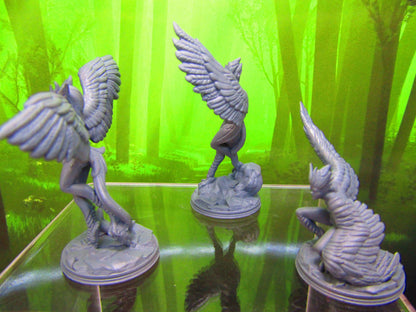 Lot of 3 Harpies Harpy Bird Monsters Mini Miniature Figure 3D Printed Model 28/32mm Scale Fantasy RPG Tabletop Gaming Dungeons & Dragons