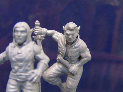 Elf Pirate Pair Mini Miniature Figure 3D Printed Model 28/32mm Scale Fantasy RPG Tabletop Gaming Dungeons & Dragons