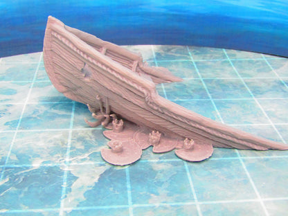 Sunken and Breaching Boat Ship Scatter Terrain Scenery 3D Printed Model 28/32mm Scale Fantasy RPG Tabletop Gaming Dungeons & Dragons