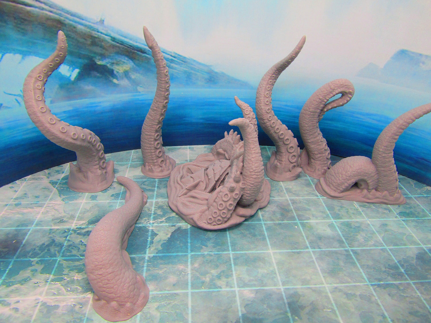 Breaching Attacking Kraken Sea Monster Mini Miniature Figure D Printed Model 28/32mm Scale Fantasy RPG Tabletop Gaming Dungeons & Dragons