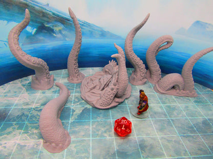Breaching Attacking Kraken Sea Monster Mini Miniature Figure D Printed Model 28/32mm Scale Fantasy RPG Tabletop Gaming Dungeons & Dragons