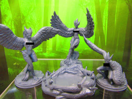 Lot of 3 Harpies Harpy Bird Monsters Mini Miniature Figure 3D Printed Model 28/32mm Scale Fantasy RPG Tabletop Gaming Dungeons & Dragons