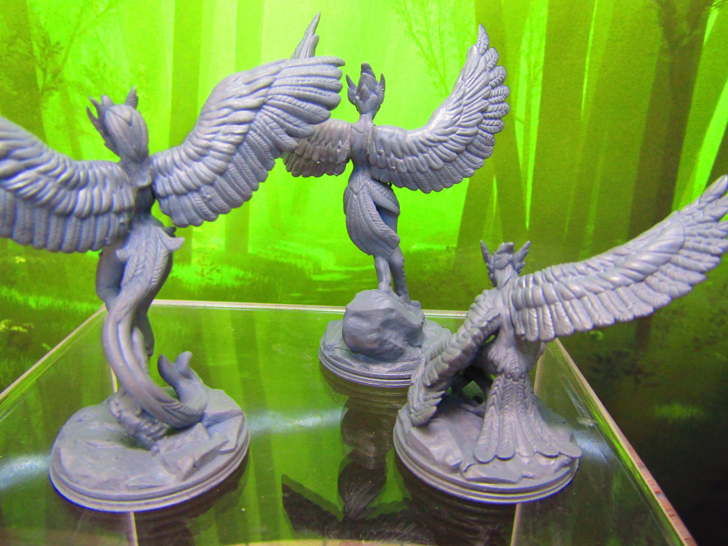 Lot of 3 Harpies Harpy Bird Monsters Mini Miniature Figure 3D Printed Model 28/32mm Scale Fantasy RPG Tabletop Gaming Dungeons & Dragons