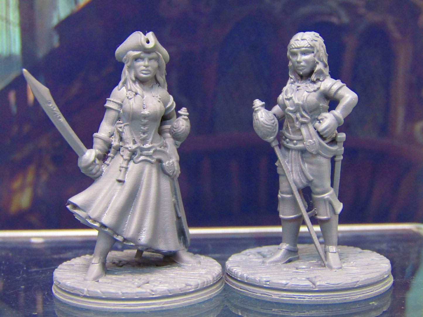 Human Pirate Female Captain / First Mate Mini Miniature Figure 3D Printed Model 28/32mm Scale Fantasy RPG Tabletop Gaming Dungeons & Dragons