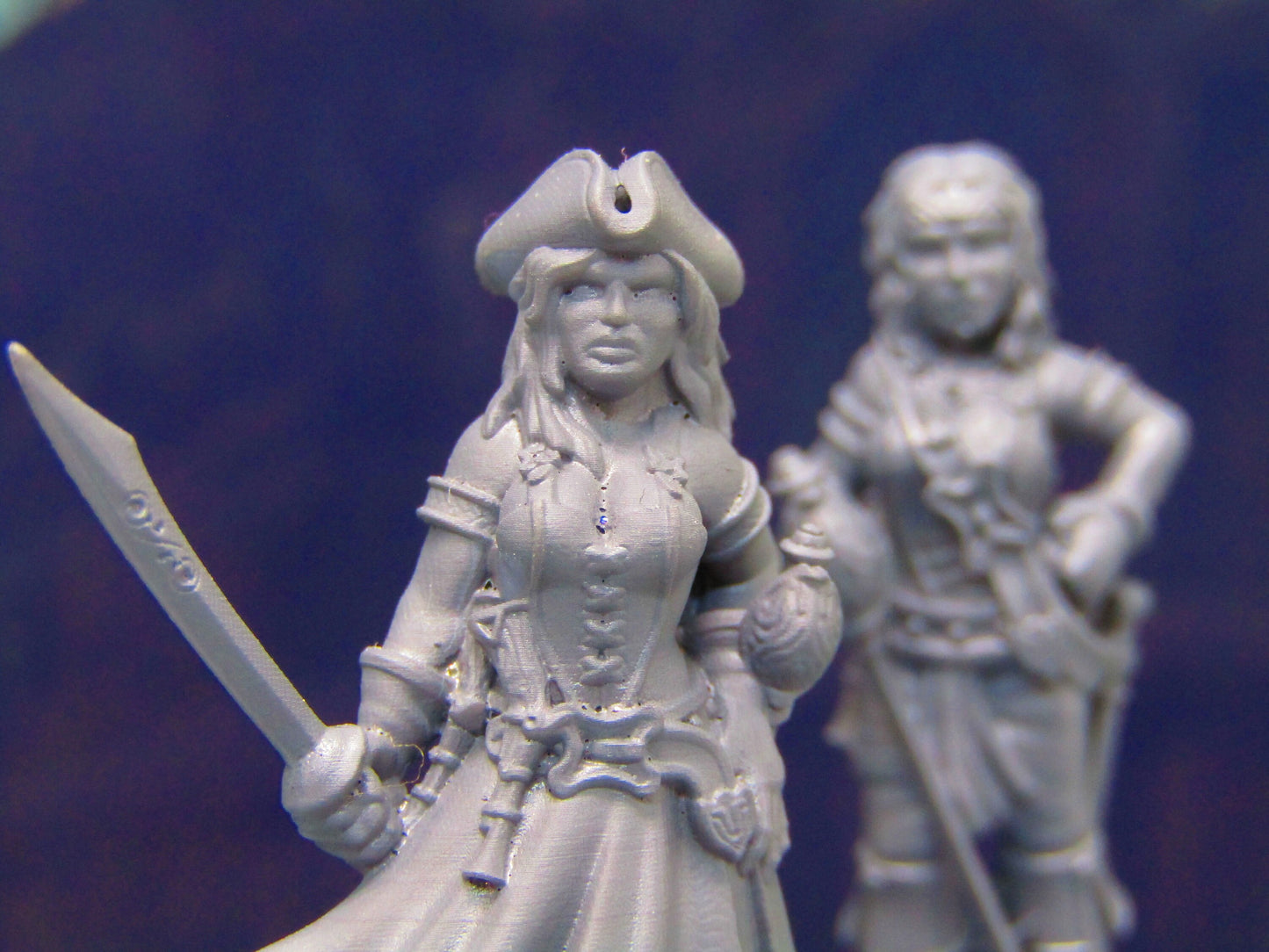 Human Pirate Female Captain / First Mate Mini Miniature Figure 3D Printed Model 28/32mm Scale Fantasy RPG Tabletop Gaming Dungeons & Dragons