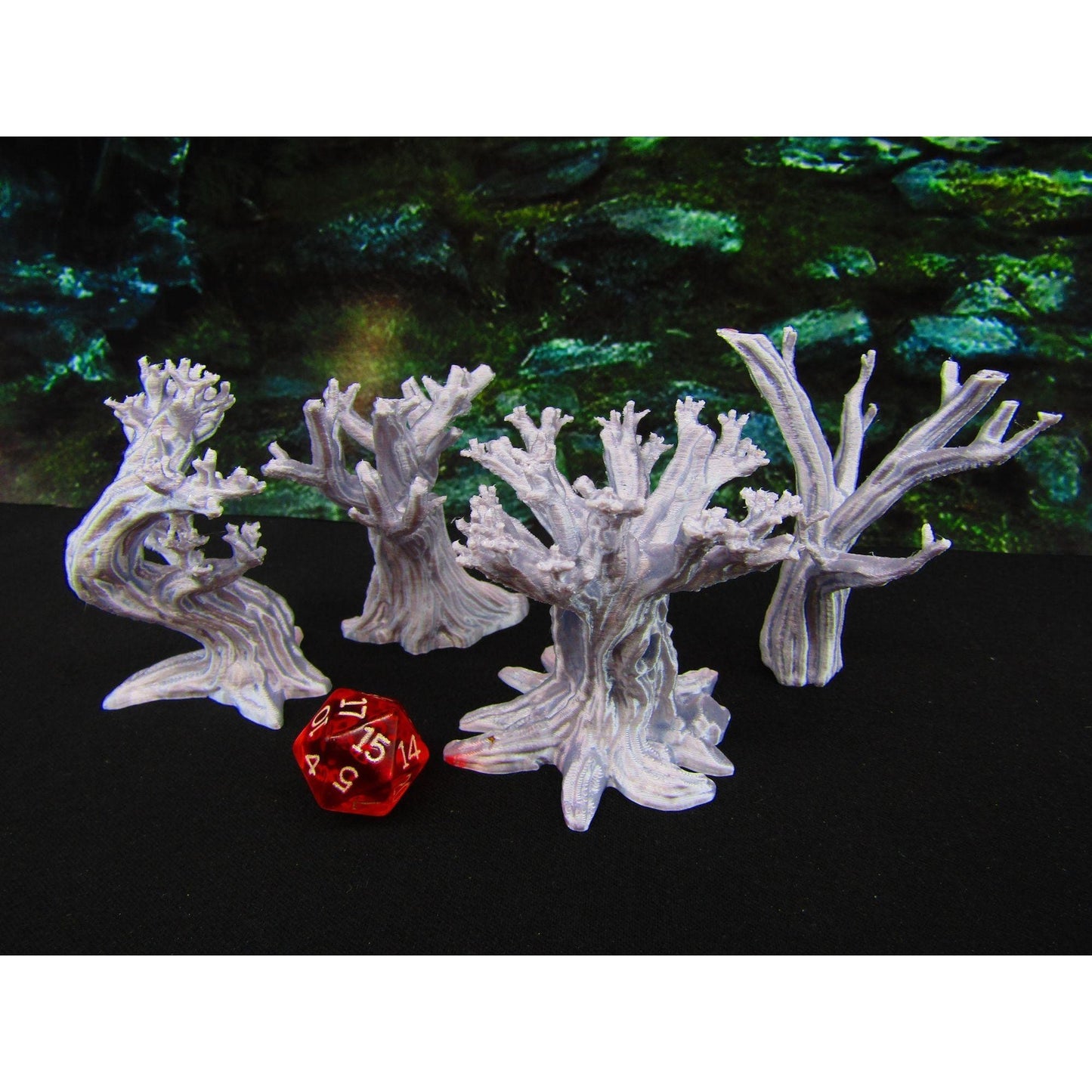 4pc Weird Gnarled Haunted Trees Graveyard / Cemetery Scatter Terrain Scenery Tabletop Gaming Mini Miniature 3D Printed D&D Wargaming etc.