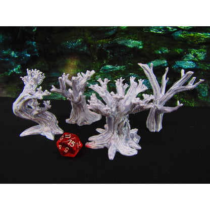 4pc Weird Gnarled Haunted Trees Graveyard / Cemetery Scatter Terrain Scenery Tabletop Gaming Mini Miniature 3D Printed D&D Wargaming etc.