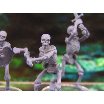 4pc Undead Skeletons Unarmored Fighters Mini Miniatures 3D Printed Model 28/32mm Scale RPG Fantasy Games Dungeons & Dragons Tabletop Gaming