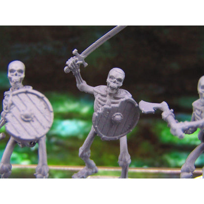 4pc Undead Skeletons Unarmored Fighters Mini Miniatures 3D Printed Model 28/32mm Scale RPG Fantasy Games Dungeons & Dragons Tabletop Gaming