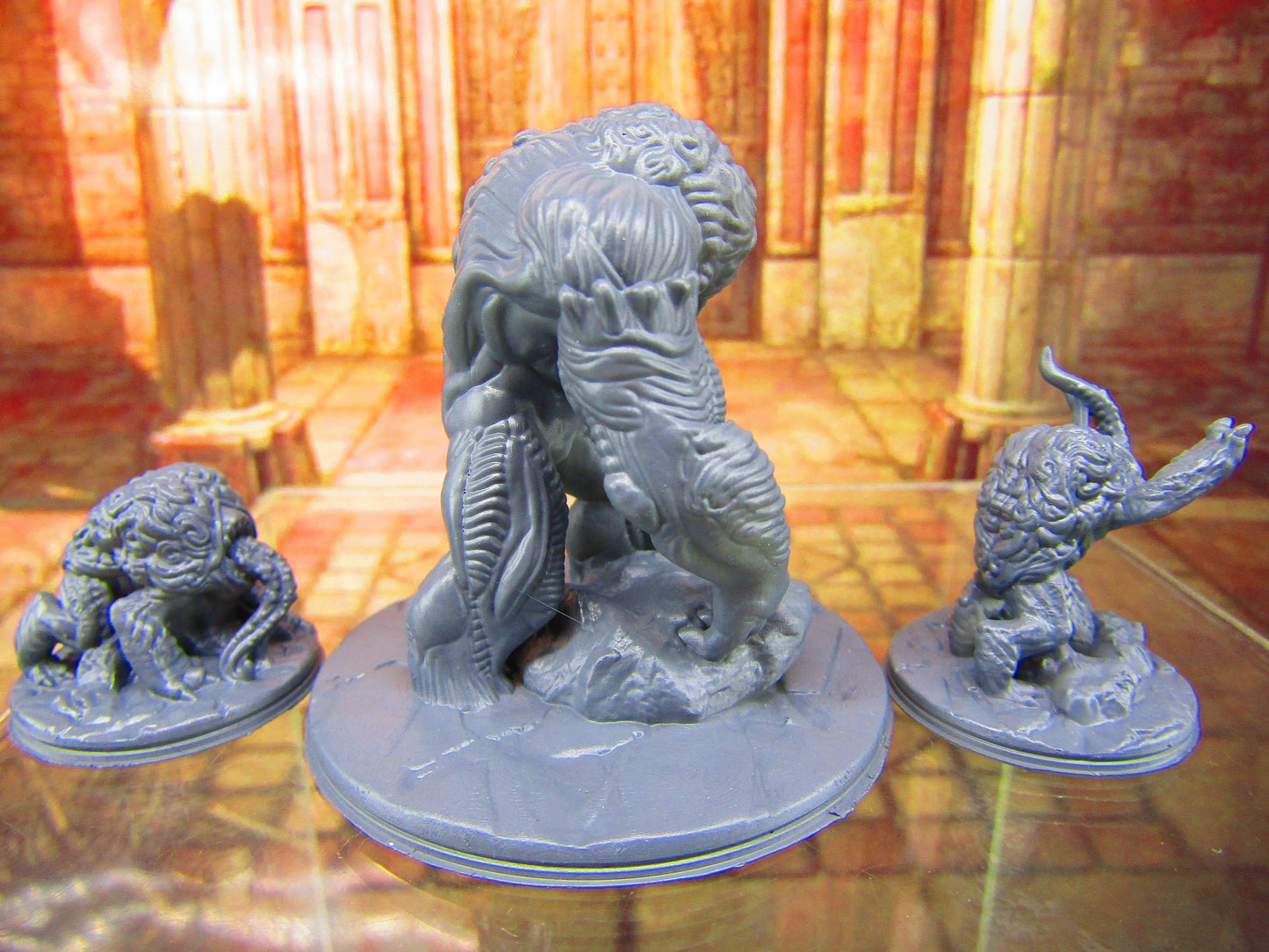 Brain / Flesh Golem and Intellect Devourers Monster Encounter Mini Miniature Figure Dungeons & Dragons 3D Printed Mini Miniature Model