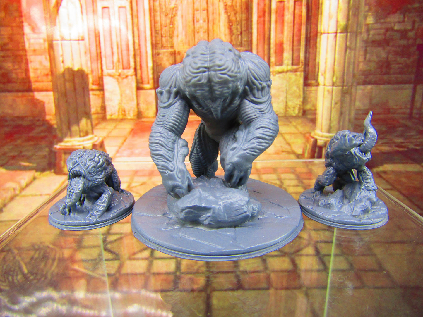 Brain / Flesh Golem and Intellect Devourers Monster Encounter Mini Miniature Figure Dungeons & Dragons 3D Printed Mini Miniature Model