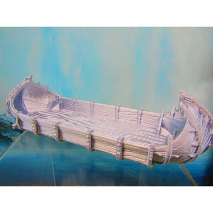 Large Ferry River Crossing Boat Vehicle Scatter Terrain Scenery 3D Printed Mini Miniature Model 28/32mm Scale Tabletop Gaming D&D