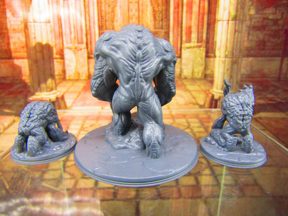 Brain / Flesh Golem and Intellect Devourers Monster Encounter Mini Miniature Figure Dungeons & Dragons 3D Printed Mini Miniature Model