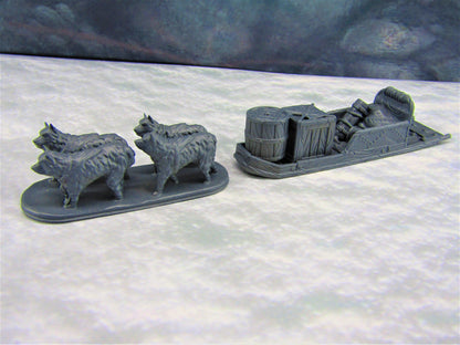 Dog Sled Sleigh and Cargo 28mm Scale Figure RPG Fantasy Games Dungeons & Dragons 3D Printed EC3D Wilds of Wintertide Mini Resin Model