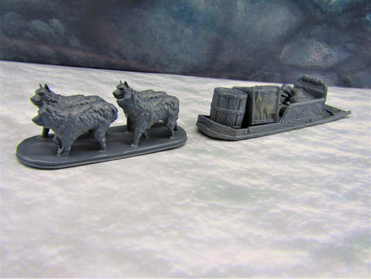Dog Sled Sleigh and Cargo 28mm Scale Figure RPG Fantasy Games Dungeons & Dragons 3D Printed EC3D Wilds of Wintertide Mini Resin Model