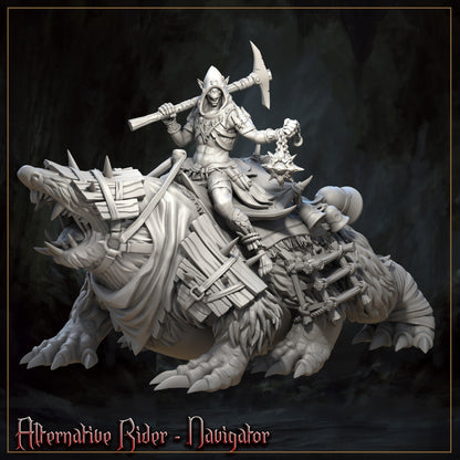 Mole Rider Pair W/ Mole Mini Miniature Model Character Figure 28mm/32mm Scale RPG Tabletop Gaming Wargaming D&D Fantasy