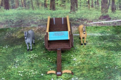 Horse and Wagon Cart Set in Color Scatter Terrain Scenery Mini Miniature Model 28mm/32mm Scale RPG Tabletop Gaming Wargaming D&D Fantasy