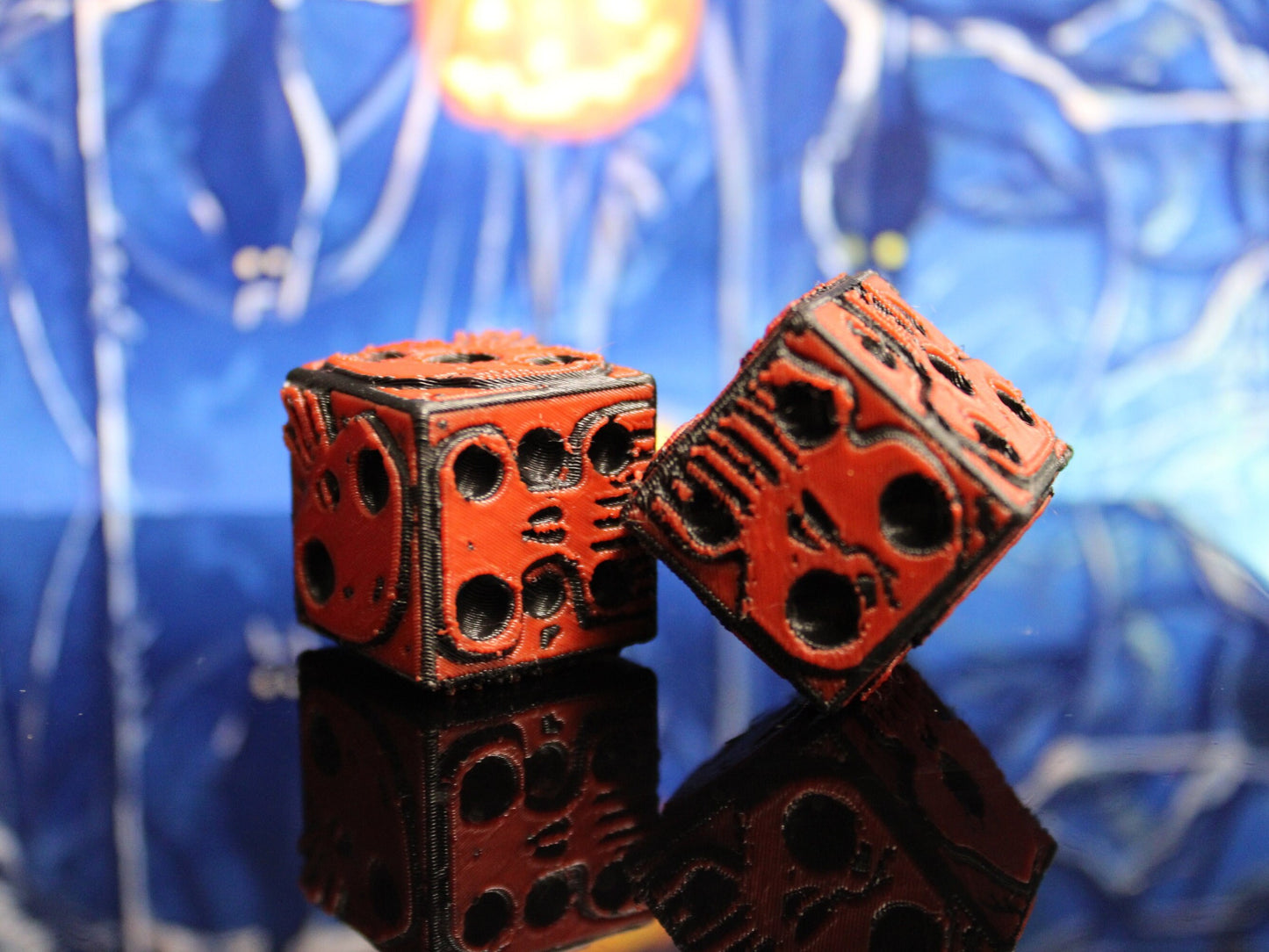 Oogie Boogie Novelty Skull 6 Sided Dice D6 Pair 3D Printed Oogie Boogi Die