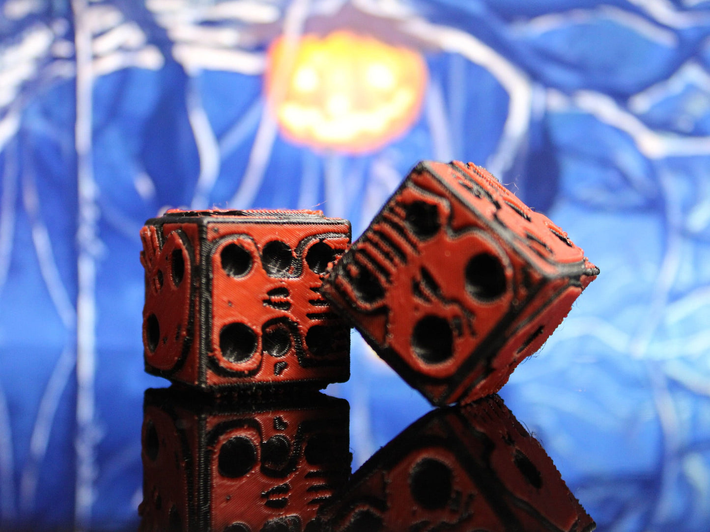 Oogie Boogie Novelty Skull 6 Sided Dice D6 Pair 3D Printed Oogie Boogi Die